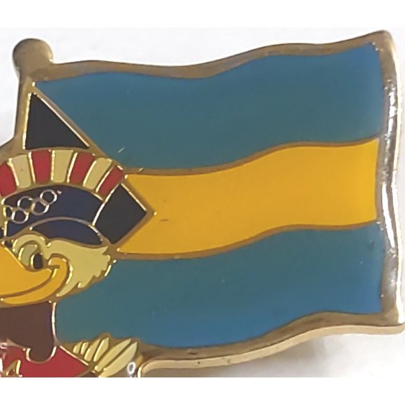 1984 Olympics Bahamas Coca Cola Los Angeles Official International Pin Sam Eagle - Picture 3 of 4